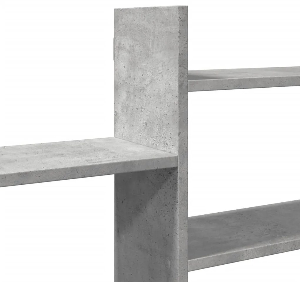betonszürke szerelt fa fali polc 167,5 x 18 x 68 cm