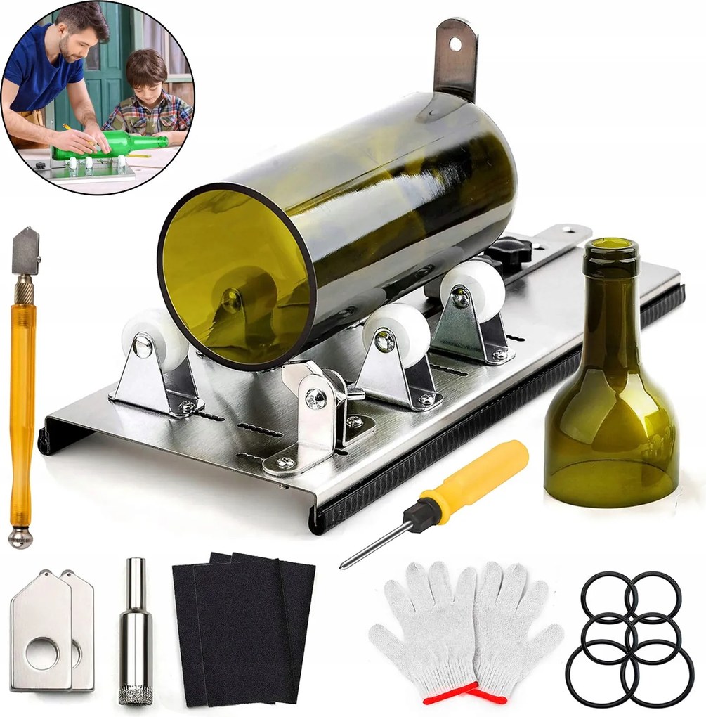 Rozsdamentes Acél Üveg Palackvágó Gép L-shaped Glass Cutter