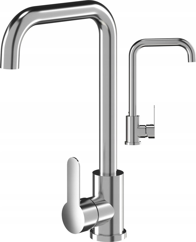 Konyhai Csaptelep Mosogatóhoz Króm Ezüst Csaptelep Magas Kerek Steel