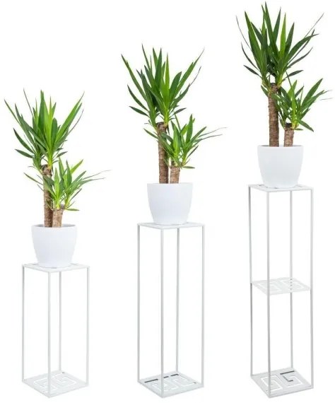 Virágállvány 100x24 cm fehér