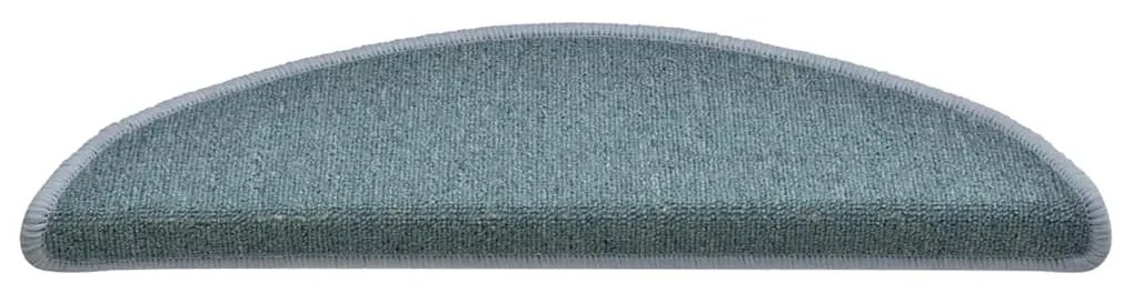 30 db-os lépcsőszőnyegek 56 x 17 x 3 cm tengerkék félkör alakú szőnyeg