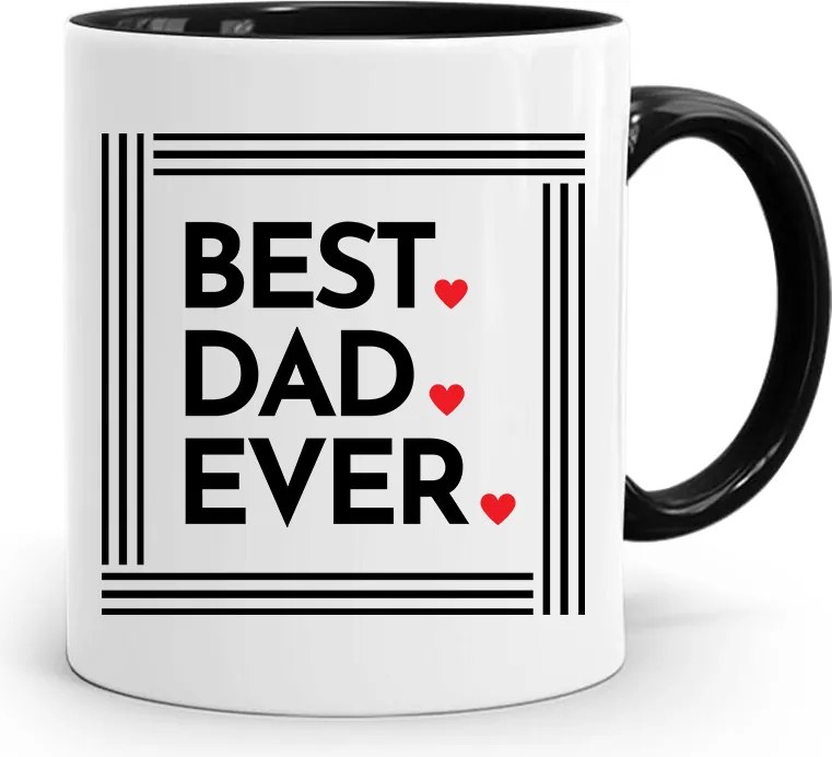 Fekete Bögre Apák Napi Ajándék Best Dad Ever fényképes nyomtatással