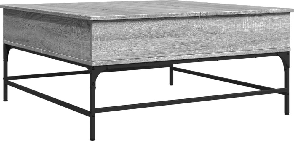 vidaXL szürke sonoma szerelt fa és fém dohányzóasztal 95 x 95 x 45 cm