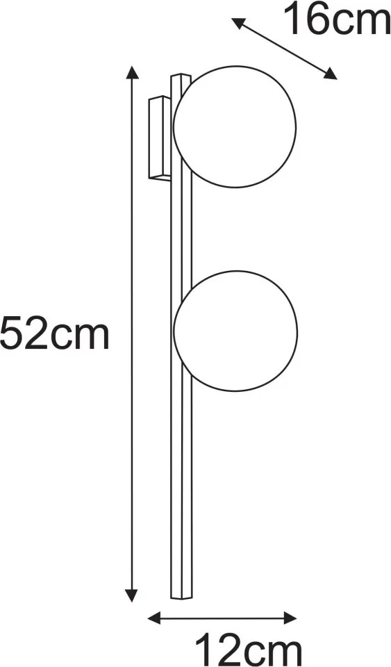KAJA K-5468 PAXI Fekete Színű Fali Lámpa 2xG9 10W IP20