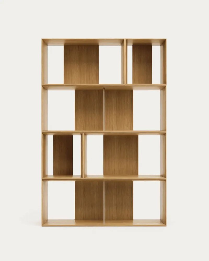 Natúr színű moduláris polcrendszer szett tölgyfa dekorral 6 db-os 101x152 cm Litto – Kave Home