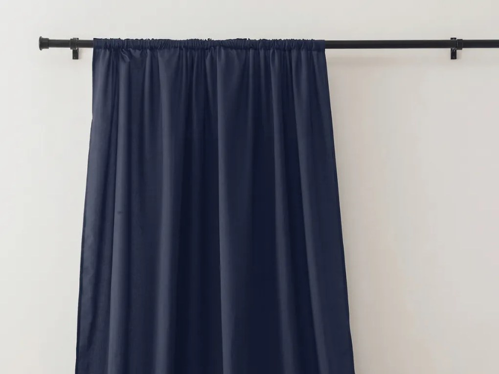 Függöny OXFORD LIGHT 140x270 cm, sötétkék Felfüggesztés: Hullámos sínszalag