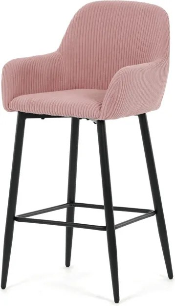 Barová židle, růžová, látka,AUB-V4009 PINK6