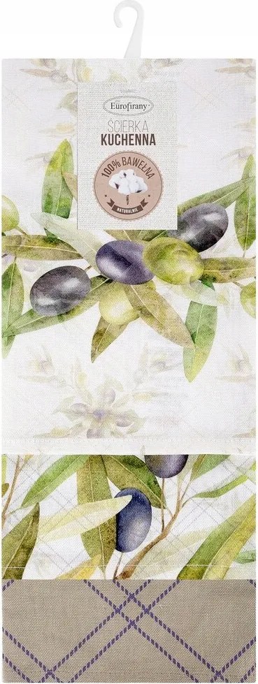 Konyhai törlőkendő szett 3 db-os Olive 50x75 natúr olívazöld kockás