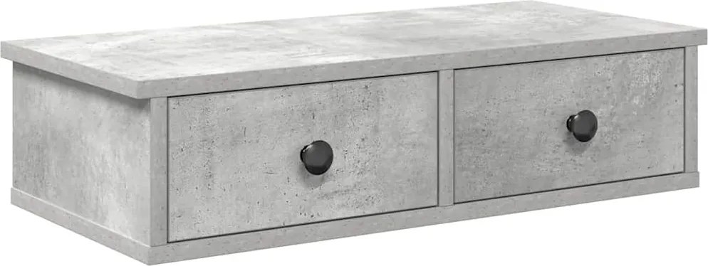 vidaXL Falipolc fiókokkal betonszürke 60x28x15 cm műszaki fa