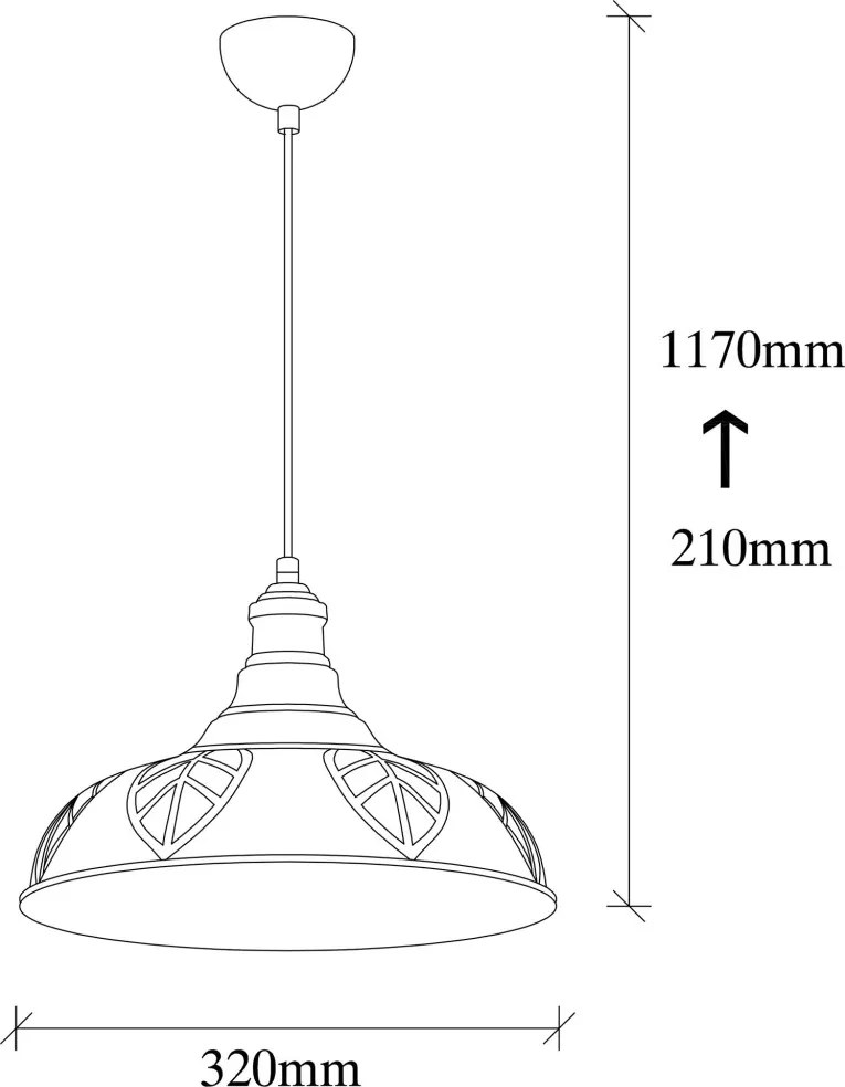 Sağlam 3714 réz fém függőlámpa, Ø32 cm