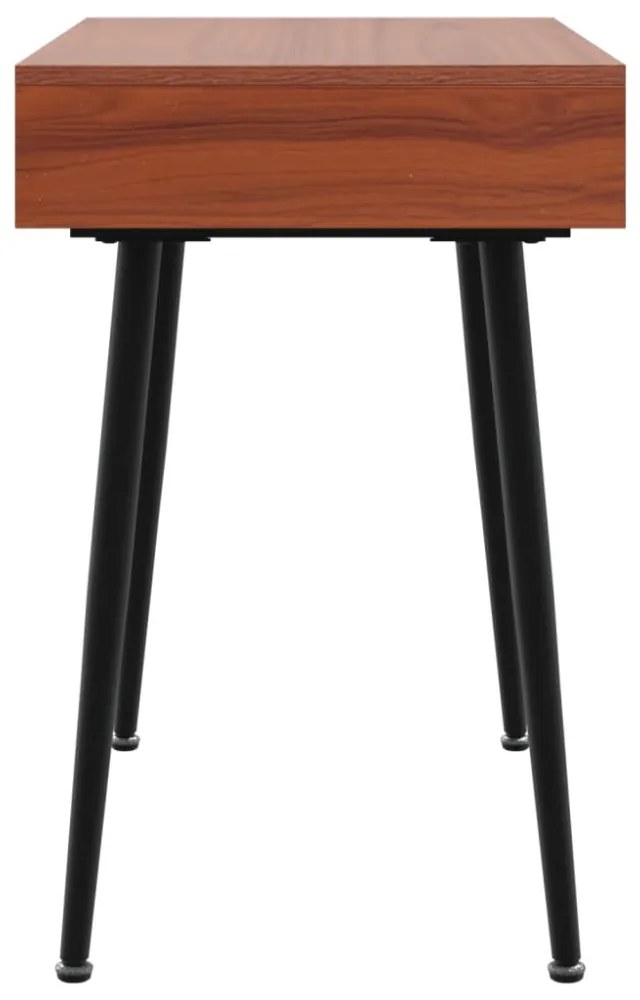 barna szerelt fa számítógépasztal fiókkal 110 x 50 x 75 cm