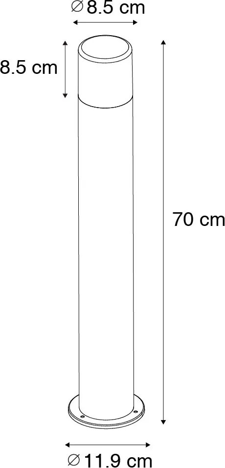 Kültéri állólámpa fehér opálbúrával 70 cm - Odense