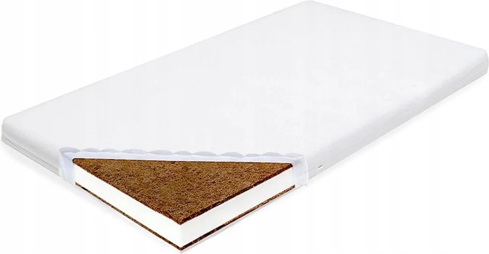 Gyerek matrac New Baby Standard 140x70x8 cm kókusz-hab-kókusz fehér
