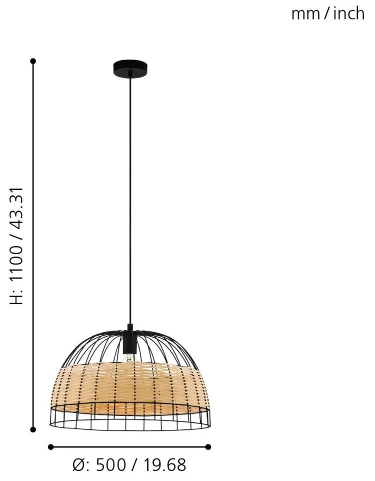 Eglo ANWICK 43312 függeszték, 1x40W E27