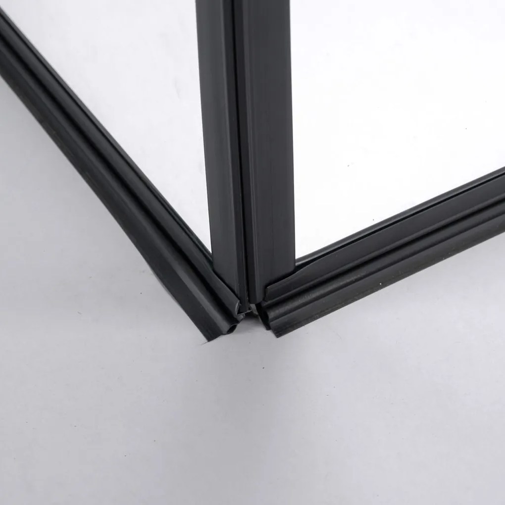 Stuxi Bari Duo Black 70x70 cm szögletes nyílóajtós zuhanykabin, 6 mm vízlepergető üveggel, matt fekete elemekkel