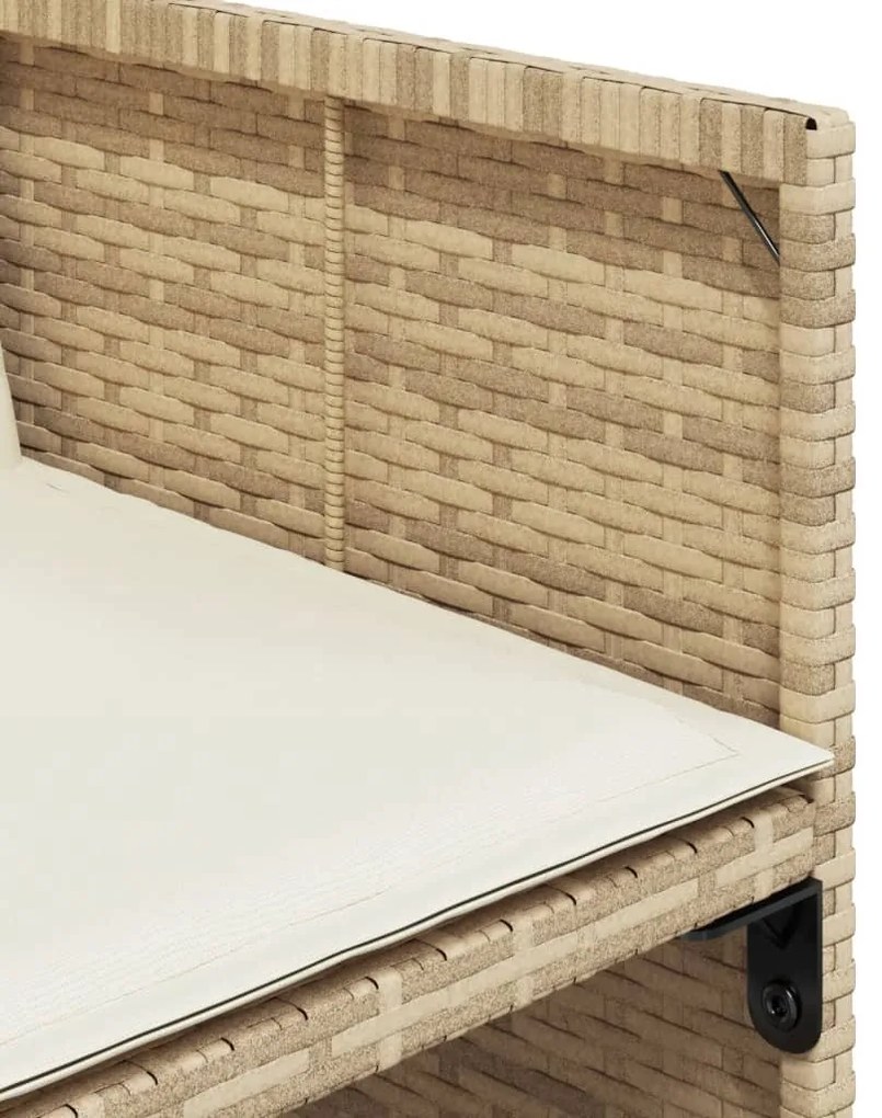 vidaXL 15 részes bézs polyrattan kerti étkezőgarnitúra párnákkal
