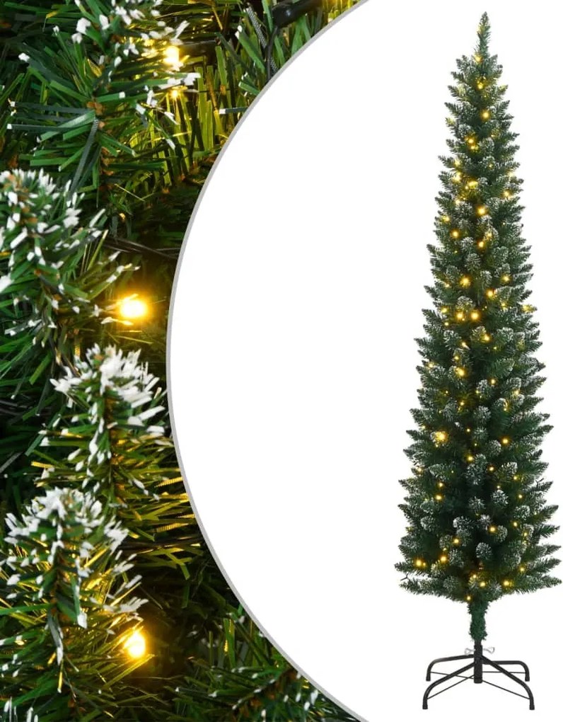 vidaXL vékony műkarácsonyfa 300 LED-del 180 cm
