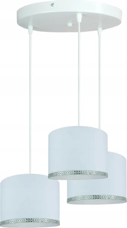 Divatos mennyezeti függőlámpa, csillár modern lámpabúra 20cm Dekor fehér