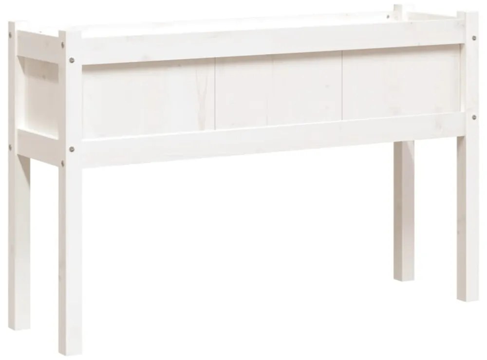 fehér tömör fenyő kerti virágláda 110 x 31 x 70 cm