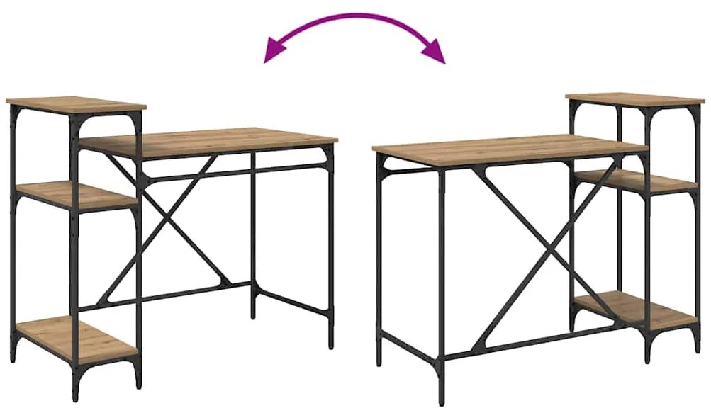 vidaXL Asztal Artisan tölgy 105 x 50 x 90 cm Faanyag
