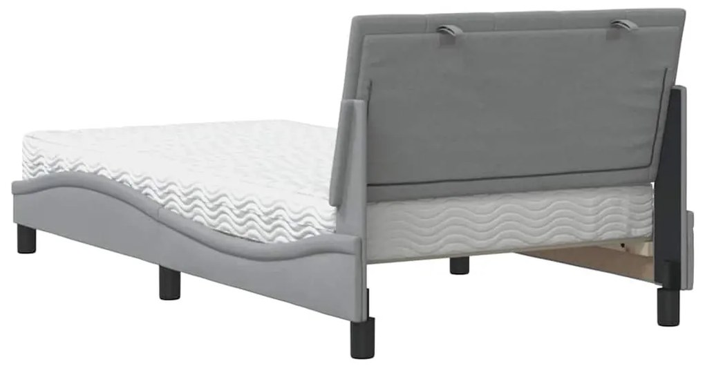 világosszürke szövet ágy matraccal Hanko 100x200 cm