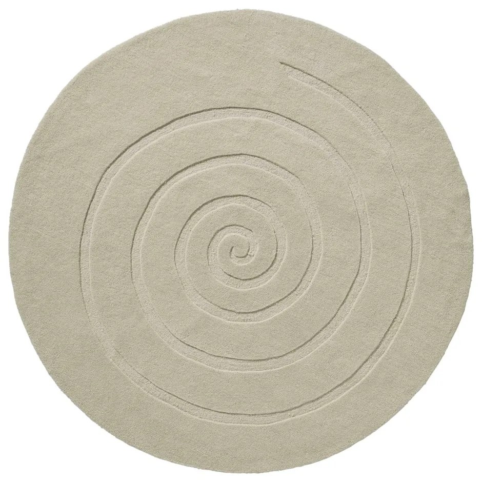 Spiral krémfehér gyapjú szőnyeg, ⌀ 180 cm - Think Rugs