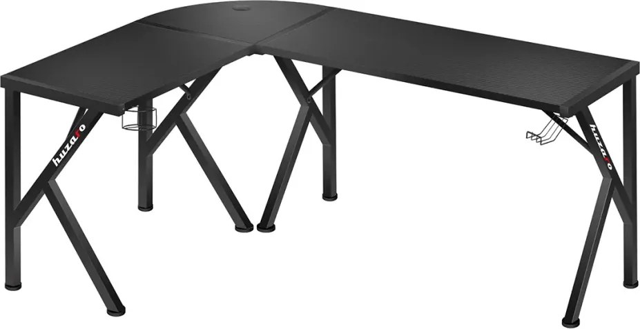 Sarok gamer asztal, 154x117cm, fekete