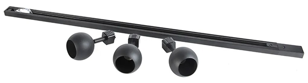 Okos, modern fekete sínrendszer 1 fázisú, 3 Wifi GU10-zel - Iconic Gissi