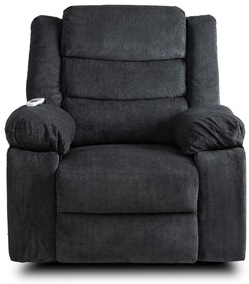 Elektromosan Vezérelhető Masszázsfunkciós Relaxfotel Sötétszürke Színben. JASPER