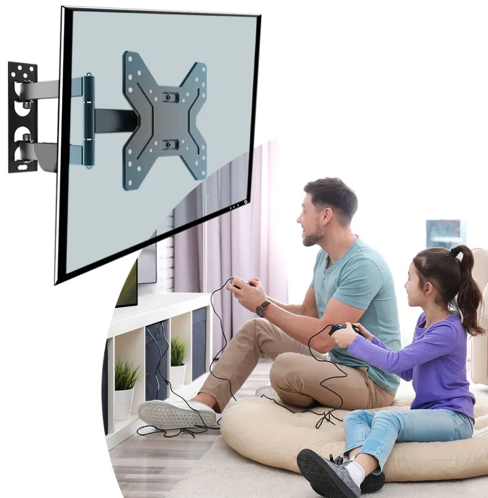 Falra rögzíthető, kihajtható TV tartó konzol, 14-42&quot;