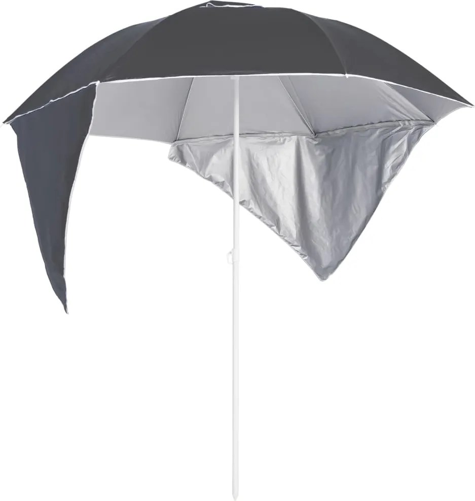vidaXL antracitszürke strandnapernyő oldalfalakkal 215 cm
