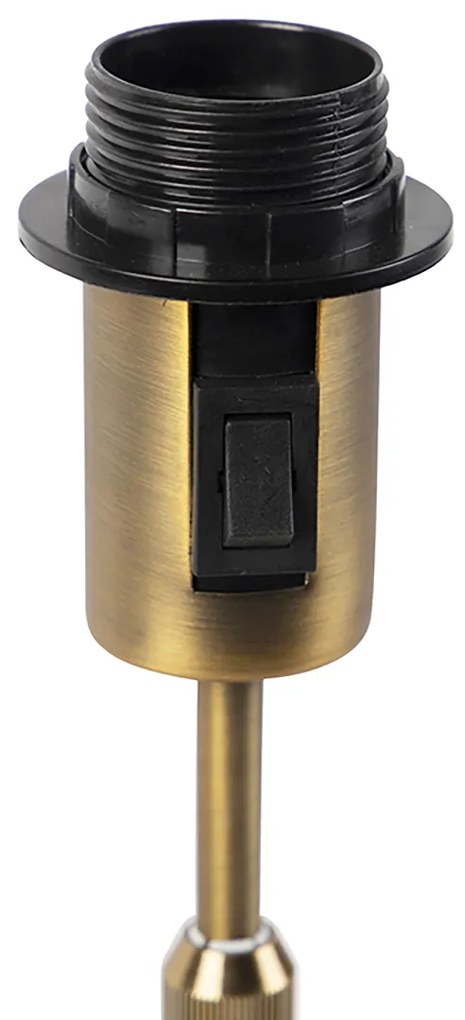 Bronz asztali lámpa ovális bársony lámpabúrával, levélmintával, 35 cm - Parte