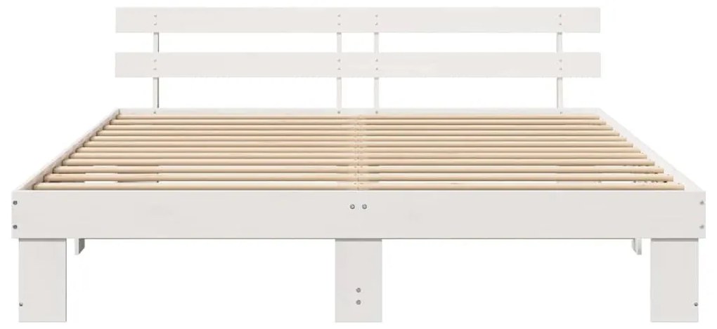Ágykeret fejtámlával Fehér 180 x 200 cm
