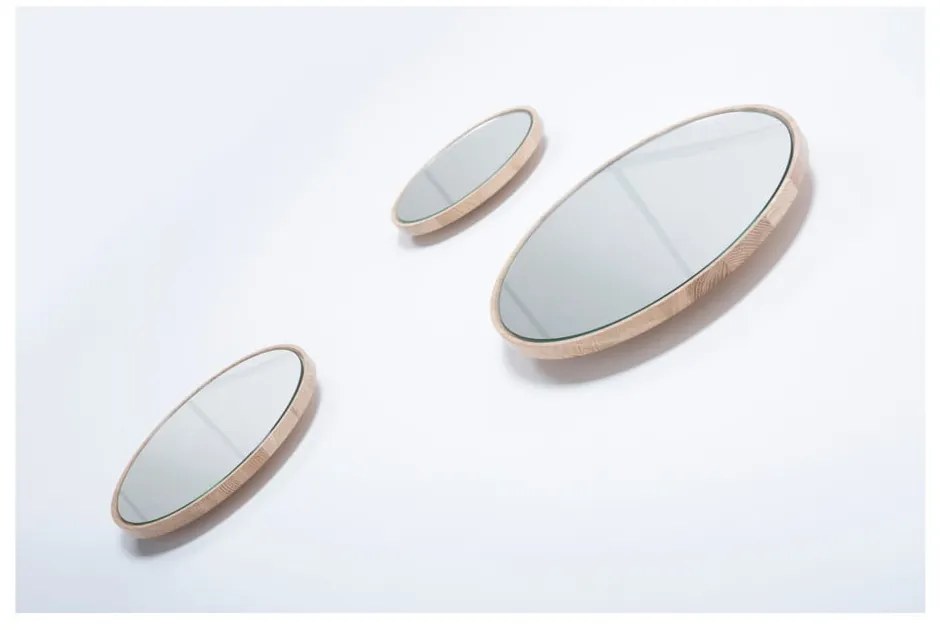 Look falitükör tömör tölgyfa kerettel, ⌀ 32 cm - Gazzda