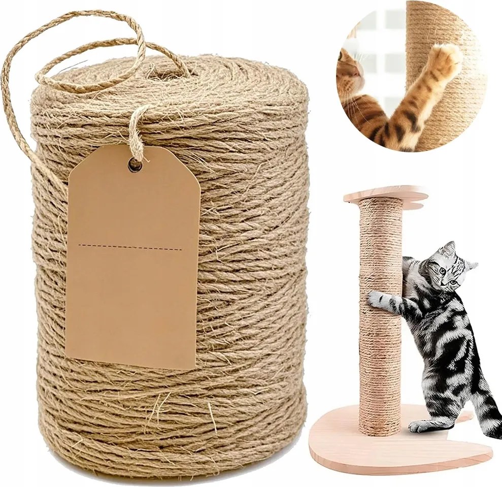 Szizálkötél Juta Zsinór Szizál Kaparófa Erős Rusztikus 8mm 10m