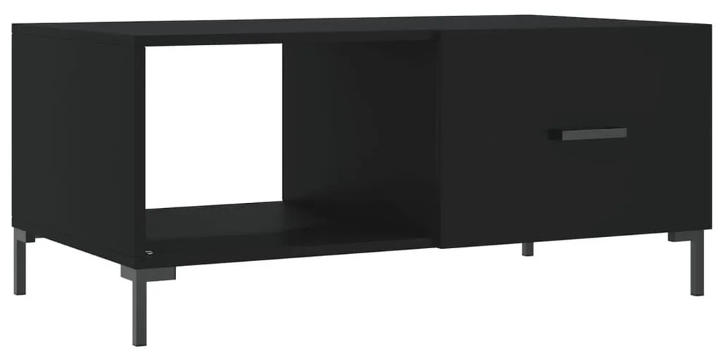 Fekete szerelt fa dohányzóasztal 90 x 50 x 40 cm