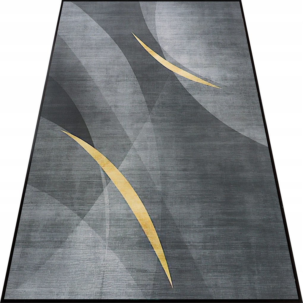 Konyhaszőnyeg 80x160 Nappaliba Modern Szürke Sárga Színes Szoba