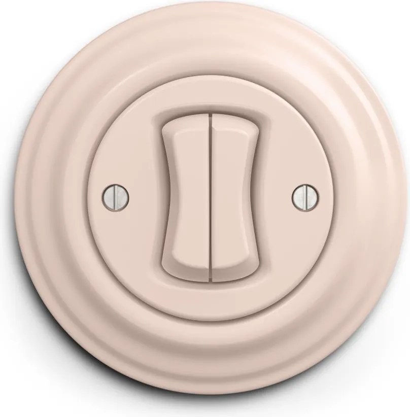 Kliklap - Retro soros kapcsoló 5-ös kerettel, antik rózsaszín