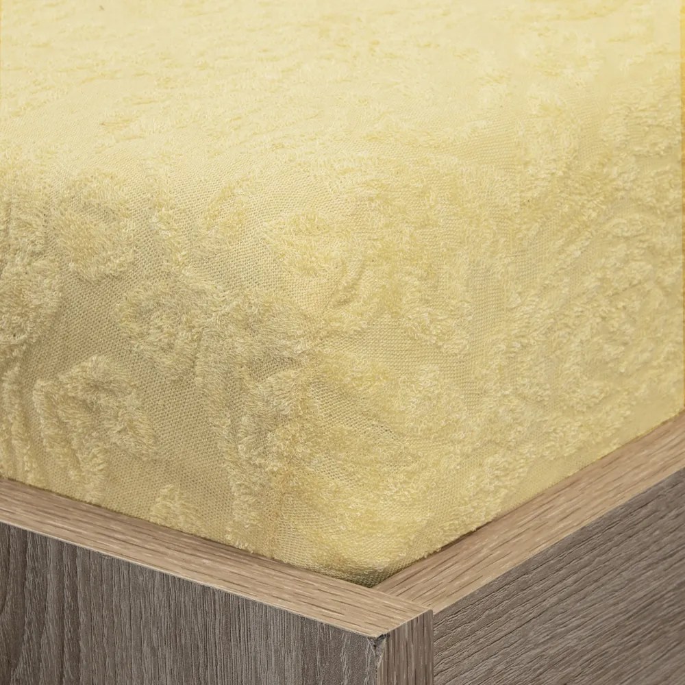 Homa jacquard gumis lepedő sárga