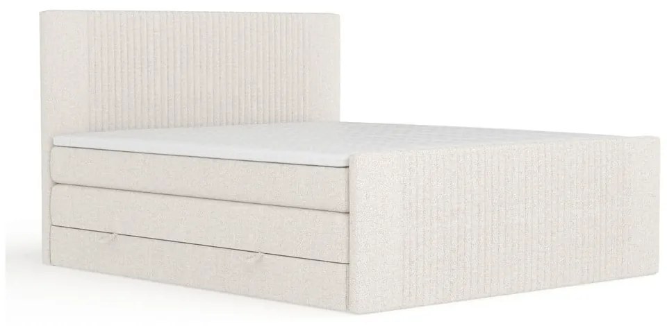 Bézs ágyneműtartós boxspring ágy 180x200 cm Bergamo – Maison de Rêve