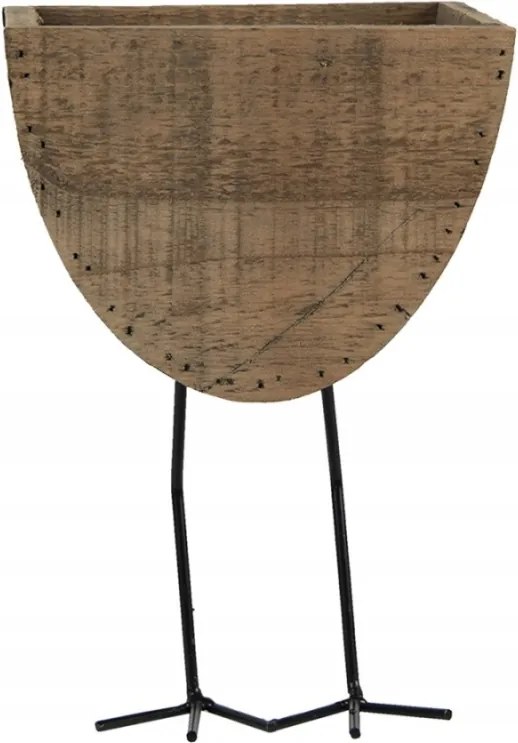 Dekoratív fa virágláda fém lábakon 17x13x25 c