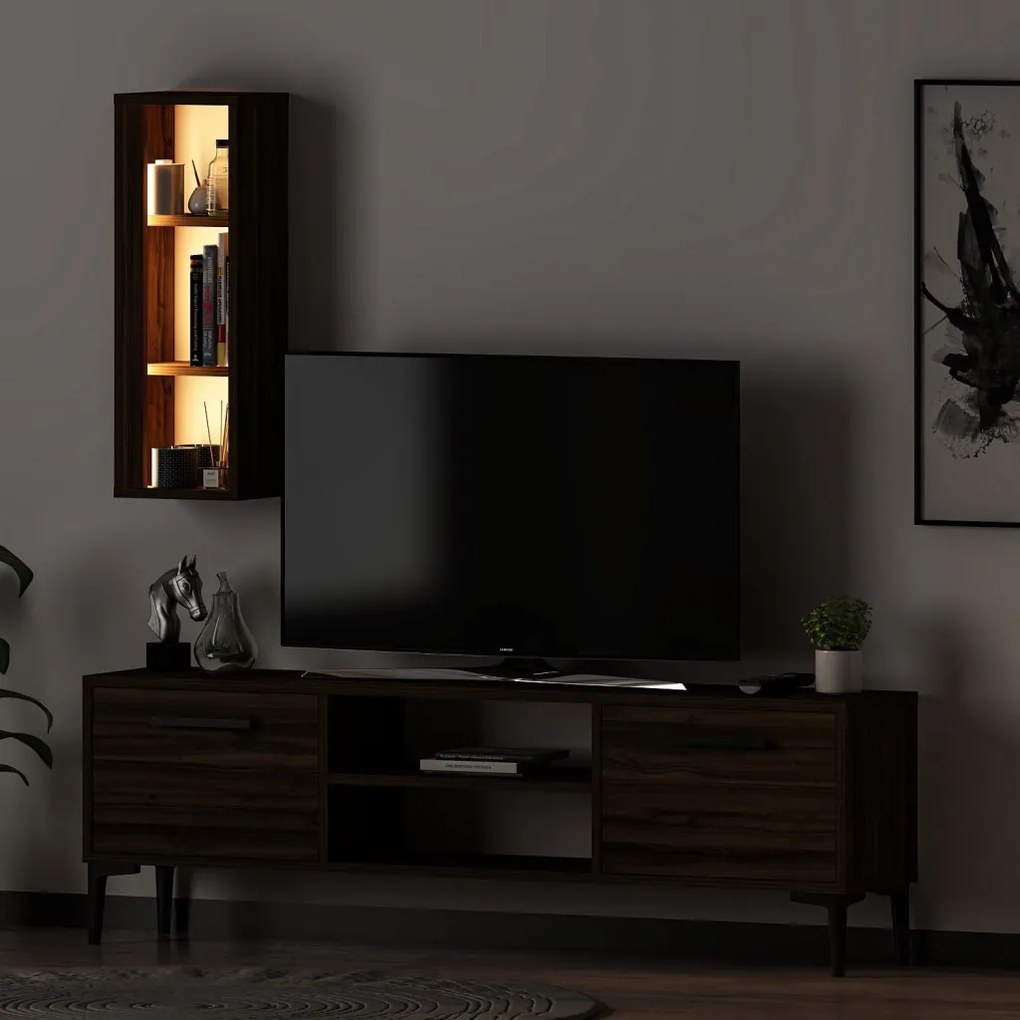 Bien TV-állvány, dió, 150 cm