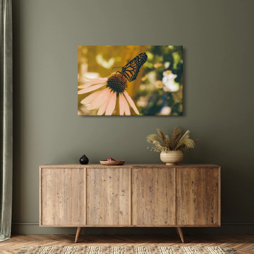 Pillangó képe a virágon (90x60 cm)