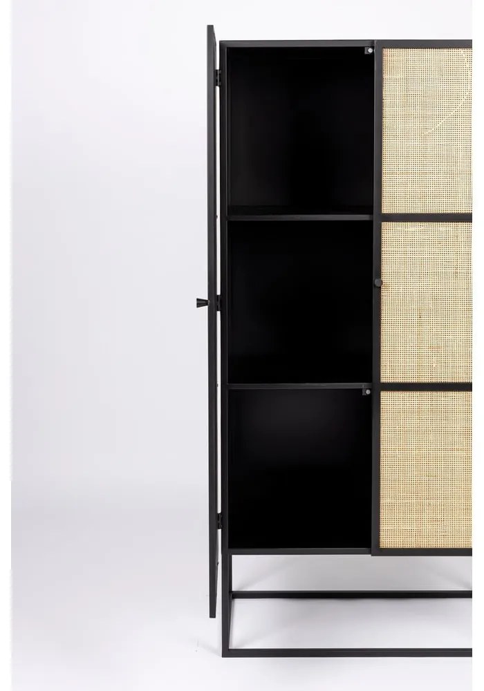 Fekete rattan komód 70x145 cm Guuji - White Label