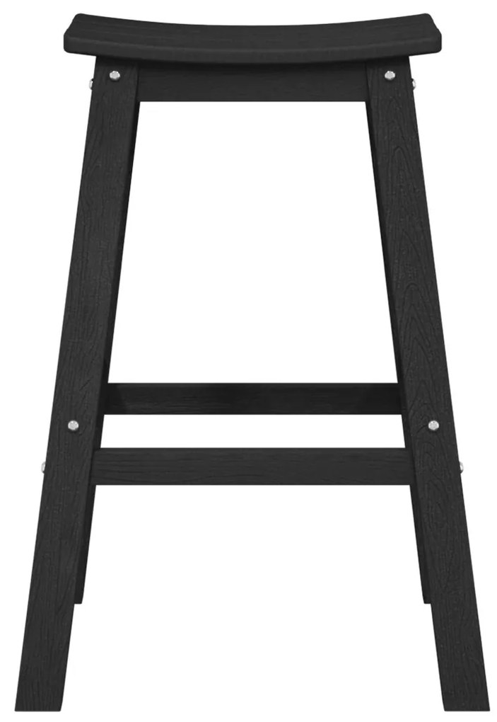 Bárszékek 9 db Fekete HDPE