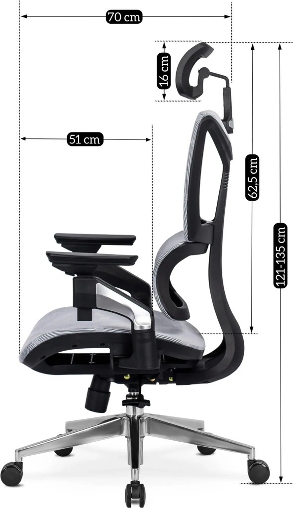 Forgószék ergonomikus kialakítással, szürke színben. MARTIN