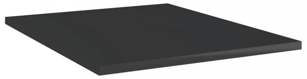 8 db magasfényű fekete szerelt fa könyvespolc 40 x 50 x 1,5 cm