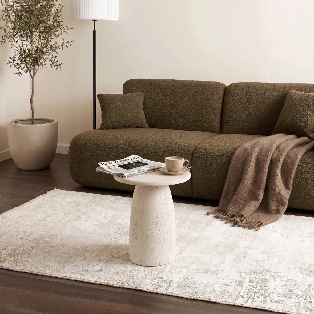 Modern dohányzóasztal REES 49 cm, krémbézs