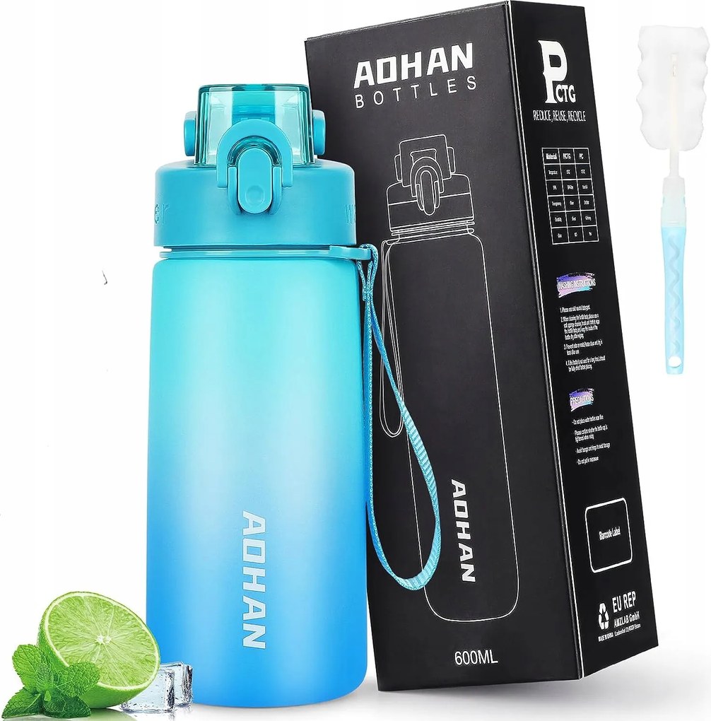 Sport kulacs Italokhoz 600ml Egygombos kialakítás