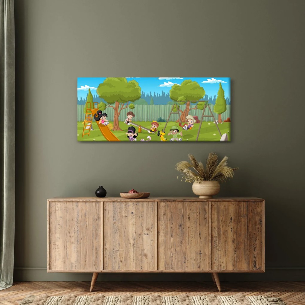 Kép - gyerekek a játszótéren (120x50 cm)